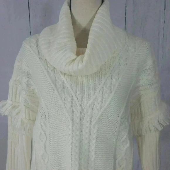 Artisan NY Split Back Fringe Turtleneck Sweater - Picture 2 of 6